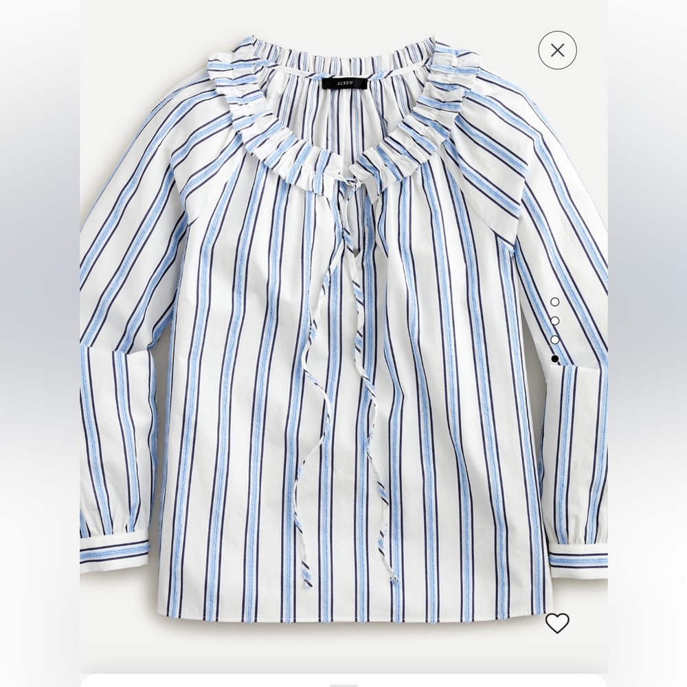 J Crew tie front ruffle top